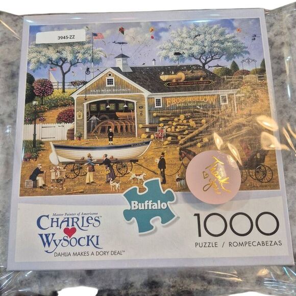 Buffalo Games Charles Wysocki Dahlia Makes A Dory Deal 1000 pc Jigsaw Puzzle, Bo - Picture 7 of 11